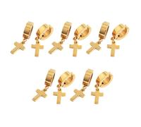 mophrati 5 Pairs Cross Earrings Easy to Wear Korean Style Smooth Eardrop Ear Studs Exquisite Ear Clip Valentine's Day, Type 6