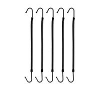 mophrati 5 Pieces Elastic Hook Hair Tie Styling Ponytail Holder Hair Cord Not Easy to Break Tensile Resistance Bungee Bands, Black