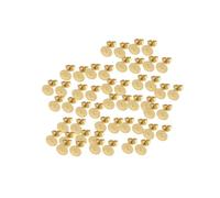 mophrati 50pcs Gold Plated Blank Flat Pad Ear Stud Earring Accessory with Backs Fashionable and Versatile Post Cabochon, Gold, 5mm