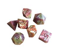 mophrati 7 PCS Edge Polyhedral Dice Set Double Colors Multi Sided Die Entertainment With Bright Colors With Bright Color And Beautiful Apperance. Double Color