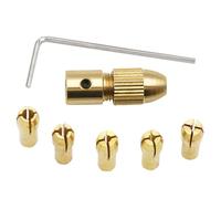 mophrati 7 Pieces/Set Brass Mini Electric Drill Collet Portable Replacement Reusable Chucks Accessories with Wrench, 3.17mm