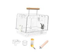 mophrati Acrylic Bird Carrier Clear View Cage Lightweight With Perch Suitable For Everyday Outdoor Travel Small Cockatoos Medium Small Bird Cage With Standing, Whole Set, 30x21x23cm