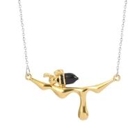 mophrati Bee And Water Drops Honey Pendant Necklace Unique Wide Application Women Alloy Necklace For Women Necklaces Minimalist