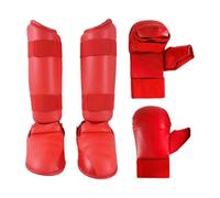 mophrati Beginner MMA Training Boxing Set Boxing Protector Includes Essential Gear For Kickboxing And Taekwondo Sparring Practice Karate Sparring Gear Set Gloves Shin Guard, Red, XL
