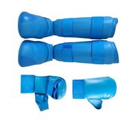 mophrati Beginner MMA Training Boxing Set Boxing Protector Includes Essential Gear For Kickboxing And Taekwondo Sparring Practice Karate Sparring Gear Set Gloves Shin Guard, Blue, M
