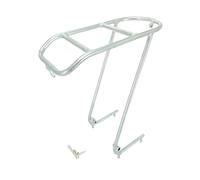 mophrati Bike Front Rack Carrier Mount Hardware Reliable Sturdy Premium Load Capacity Durable Grocery Box Front Cargo Solution Grocery Box Cargo Rack Aluminum Alloy Pizza, Silver, 40x14x36.5cm