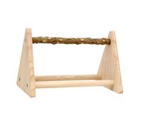mophrati Bird Perch Wood Stand Toy Playstand Enriching Bird Interaction Environments And Encouraging Active Living Tabletop Play Stand Training Perch, without cup, 22.4x13.5x14.3cm