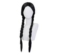 mophrati Black Double Braids High-Temperature Silk Wig Halloween Cosplay Can Be Reused For Long Time. Is Easy To Put On And Off