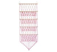 mophrati Bohemian Style Hanging Toy Organizer Large Capacity Plush Doll Holder Wood Elastic Hanging Stuffed Hammock Toy Hammock, C
