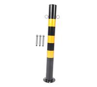 mophrati Bollard Post for Parking Traffic Sensitive Area Maximizes Safety Features in Sidewalks Enhanced Visibility and Guidance Black and Yellow Bollard for Hotels Supermarkets, Double Ring