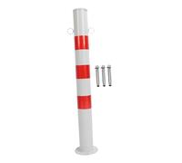 mophrati Bollard Post for Parking Traffic Sensitive Area Strong and Reliable Traffic Control Solution Effective for Community Safety Needs Red and White Bollard Hotels Supermarkets, Double Ring