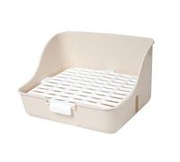 mophrati Bunny Potty Trainer Corner Pee Pan Tray Bedpan Non Slip Bottom Easy Cleaning Portable Durable Lightweight Features Buckle Rabbit Litter Box Practical Buckle Pet Toilet Pan, White