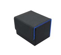 mophrati Card Deck Case Organizer Large Storage Options Designed To Collectible Trading Cards Secure Clean And Well Organized At All Times Collectible Game, Black and Blue, 10.4x8.3x7.8cm