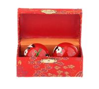 mophrati Chinese Exercise Hand Massage Fitness Balls Finger Coordination While Being User Friendly Portable Hand Massage Elderly Fitness Ball Home Ball Baoding Balls, Panda Red, Diameter 42mm
