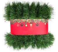 mophrati Christmas Garland, Silver Tips With Soft Easy Handle And Store, For Christmas Decorations, Indoor/Outdoor Holiday, Green