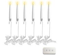 mophrati Christmas Tree Candles Remote Clear Crystal Ball Hook, Tree Set Party With Crystal Flickering Christmas,For Decor, type+5