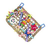 mophrati Colorful Rattan Chewing Bird Toys Interactive Edible Toys for Creative Bird Engagement Foraging Wall Toy Woven Climbing Hammock Mat Macaws Love Birds Finches Pet Supplies Hanging Hook Cage