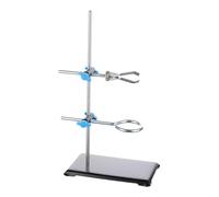 mophrati Complete Lab Iron Rack School Teaching Equipment Effective Solution For Scientific Tools Encouraging Student Experimentation Chemistry Lab Stand Set Iron Stand With Base, Silver, 30cm