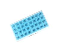 mophrati Convenient and Compact 31-Day Pill Organizer for Travel Supplements and Medications, Blue