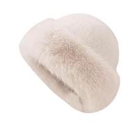 mophrati Cossack Winter Hat Warm Bucket Hat Accessory For Cold Weather Riding Skiing Snowboarding Activities For Tour Winter Faux Fur Women Cossack Russian, Camel Color