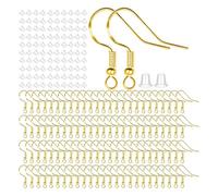 mophrati Dangle Handmade Silicone Stoppers Projects Paired With Earring Making Hooks For Unleashing for Creative Potential Earring Jewelry Making Supplies Stud Post, Gold, 12x9x1.8cm