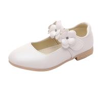 mophrati Delicate and Beautiful Children Ballerinas Available in Sizes Soft Edgings Adjustable Strap Rubber White Children Shoes, White, 34/20.7cm