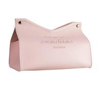 mophrati Desktop Napkin Organizer Nordic Style Tissue Box Holder Elegant Functional PU Leather Beautiful Efficient User Experience Modern Triangle Tissue Box Cover Large Storage, Pink