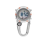 mophrati Digital Carabiner Clip Watches Clock Fashion Electronic Luminous Watch Compasses Temperature W locks Hospital, Orange