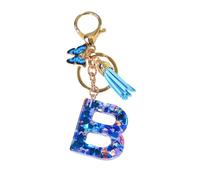 mophrati DIY Key Rings Colorfast and Exquisitely Crafted Key Chains for Family and Girlfriends Alphabet Chain Keychain Resin, B