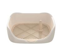 mophrati Dog Toilet Training Indoor Potty Tray With Properly Spaced Mesh Easy To Clean Solution Taking Out Grid Portable Dog Potty Pan Trainer Litter Box, White, M