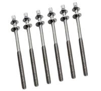 mophrati Drum Tension Rods Bass Drum Screws With Washers Reliable Replacement Parts Essential For Music Instrument Repairs Bass Tension Rods With Washers Replacement, Silver, M5x90mm