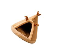 mophrati Durable And Easy To Clean Cozy Cat Beds Soft Plush Cat Bed Cave | Indoor Cats Padded Cushion With Semi Enclosed Warm Cave Sleeping Nest Bed For Puppy And Kitten