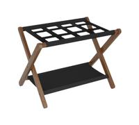 mophrati Durable Foldable Luggage Rack Wooden Luggage Storage Holder for