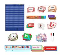 mophrati Durable Sentence Strips Teaching Aids Pocket Chart Clear Pocket Solutions For Learning Cards Hanging Chart Clear Storage Hanging Classroom Holder Durable