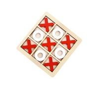 mophrati Dynamic XO Chess Board Games Supporting Energizing Gameplay Experiences Encouraging Communication And Teamwork Intelligent Puzzle Game Educational, red and white, 9.8x9.8x0.5cm