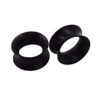 mophrati Ear Silicone Tunnels Ear Stretchers Plugs Unisex Easy To Silica Gel Silicone Fleshes Tunnel Ear Plugs, black 12mm