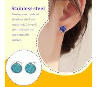 mophrati Earrings Stainless Steel Fashionable Eardrops Beautiful Classic Ear Studs Gorgeous Gift Birthday Party Wedding, Cyan