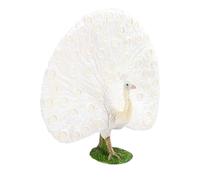 mophrati Educational Toy Figures Animals Theme Party Supplies Wildlifel Peacock Figurine For Kids’ Insight Living Room Ornaments Wildlifel Animal Figure Realistic Peacock Model, White, 17x7.2x15.6cm
