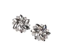 mophrati Elegant Rhinestone Shoe Clips Jewelry Crystal Shoe Buckle Wedding Dress Diamond Accessories Decoration, Grey, 1 Pair