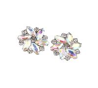 mophrati Elegant Rhinestone Shoe Clips Jewelry Crystal Shoe Buckle Wedding Dress Diamond Accessories Decoration, Colorful, 1 Pair