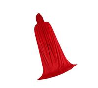 mophrati Elegant Velvet Hooded Cloak Long Robe Witch Capes Halloween Costume Cosplay Wicca, Red, 170cm