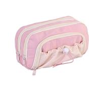 mophrati Elementary School Stationery Box Large Capacity Pen Case for School Supplies OxfordCloth Retractable Drawstring Pen Box, Pink