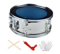 mophrati Engaging Snare Drum 13 Inch Percussion Instrument With Drumsticks And High Performance Features Including Double Tone Sound Music Drum Set Snare Drums Birthday Gifts, silver, 35x14CM