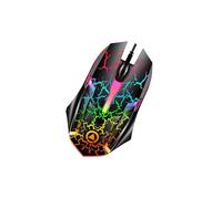 mophrati Ergonomic Wired Gaming Mouse with 7 Color Lights for Laptop, Crack Pattern, Approx. 123x66x37mm