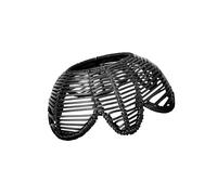 mophrati Exquisite Rattan Lamp Shade Ornament Droplight Weaved for Teahouse Living Room Kitchen, Black, 20.5 x 8.5cm