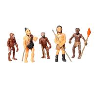 mophrati Farm Animal Figurines Teaching Materials Kids To Learn About Animals And Evolution 5pcs/set Emulation Primitive Human Models Human Evolution Model Caveman Figure Toys.