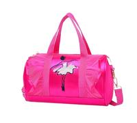 mophrati Five Satin Dance Bag Durable And Practical Dance Workshops Cloth Costume Clothes Shoes Dress Handbag Barrels Backpack, rose red long yarn