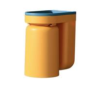 mophrati Flexible Bathroom Storage Organizer Including Upsides Down Gargle Cup And Toothbrush Holder For Maximum Utility Bathroom Storage Organizer Drill Free Flexible, Yellow, 12.5x 11.5x7cm