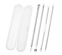 mophrati Four in One Silver Blackhead Remover Stainless Steel Pimple Popper Tool Kit Comedones Extractor Acne Whitehead Popping