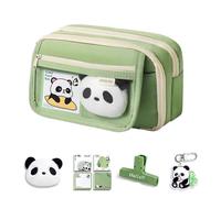mophrati Frog Pencil Case with Large Capacity for Stationery Cute Pencil Pouch with Zipper for Pens Panda Standing Case